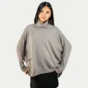 Pull col roulé ample manches chauve-souris cachemire