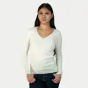 Pull cachemire col V décolleté