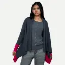 Gilet casual cachemire bicolore sans bouton avec bordure