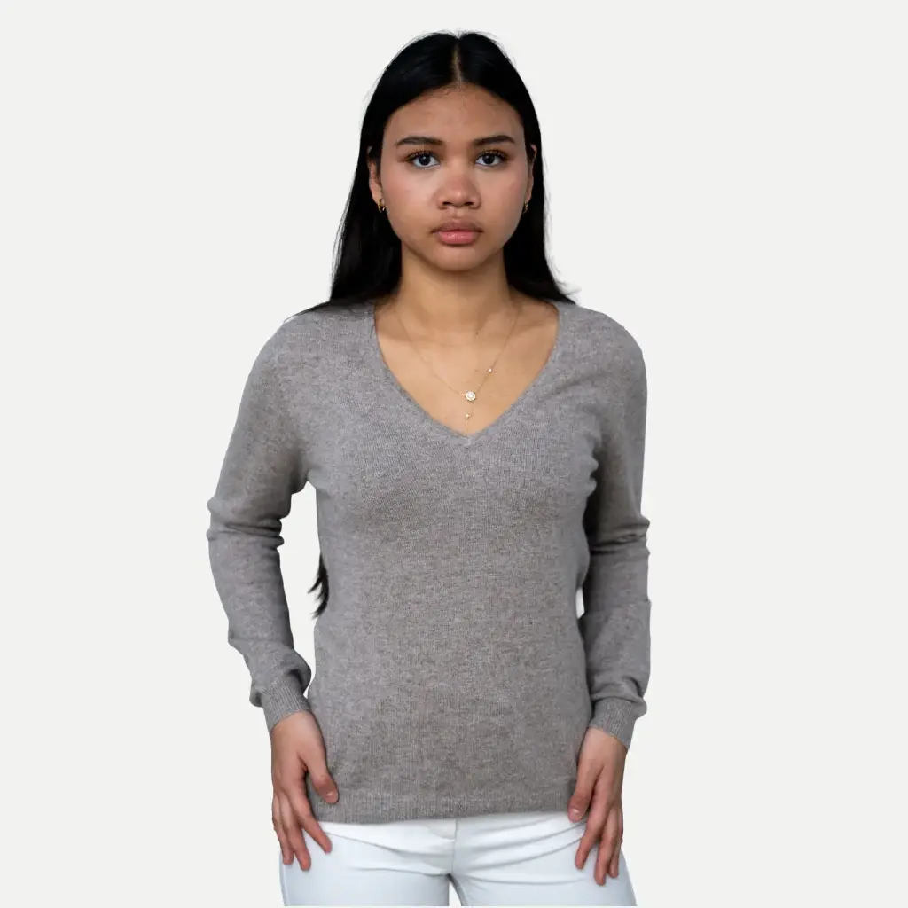 Pull col V fin cachemire
