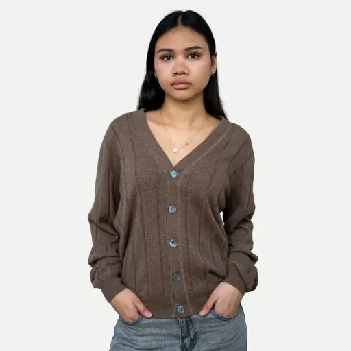 Cardigan cachemire à boutons Jersey décolleté à coudière
